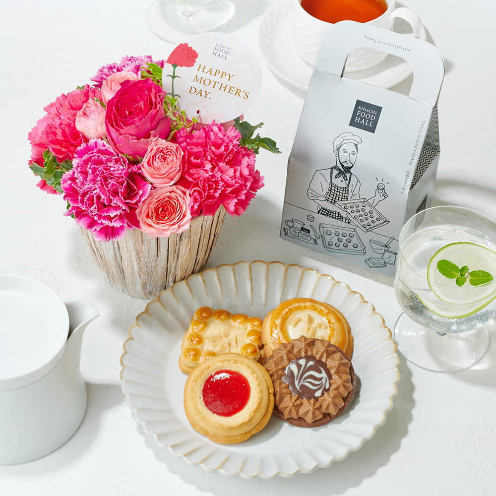 フラワーアレンジメント&トゥワイス ベイクド クッキー